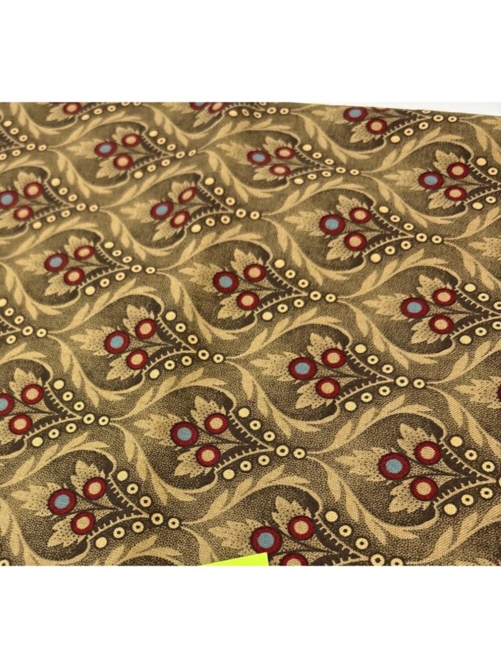 The Civil War Tribute Fabric Cotton 14x44" Floral Geometric Print Brown Red Blue